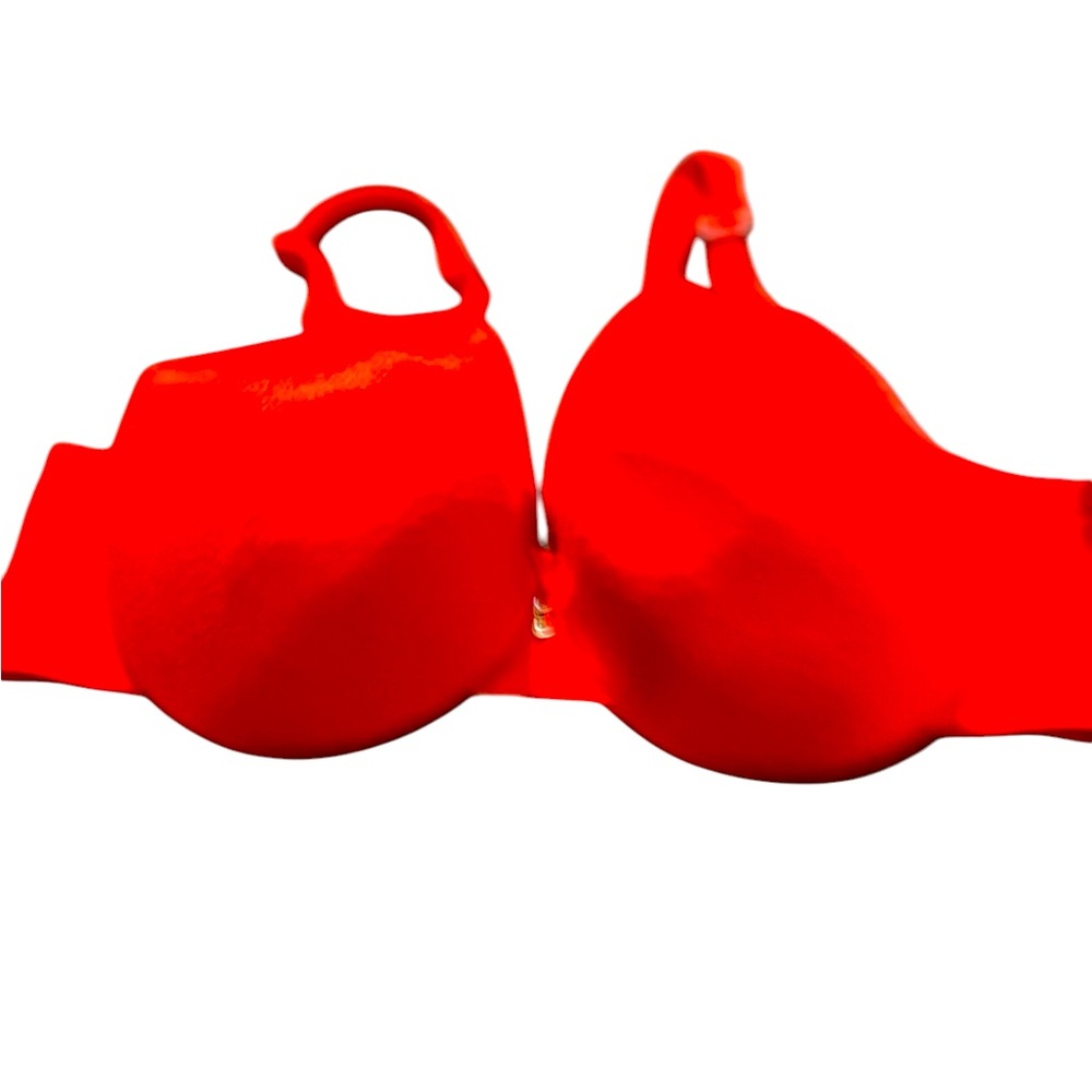 Cacique 42C Vibrant Red Women's Bra diamond accents good used condition